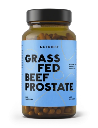 Nutriest Grass Fed Beef Prostate 240 kapsułek, suplement z liofilizowanej organicznej prostaty wołowej i wątroby