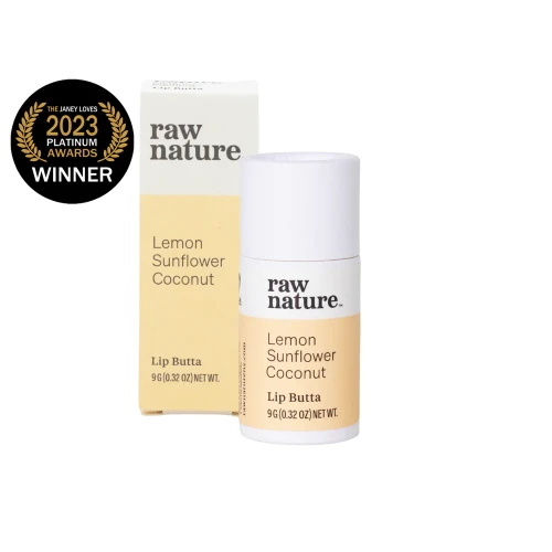 Organiczna cytrynowa pomadka Raw Nature: bez konserwantów, SLS, parabenów, sztucznych zapachów i aluminium.