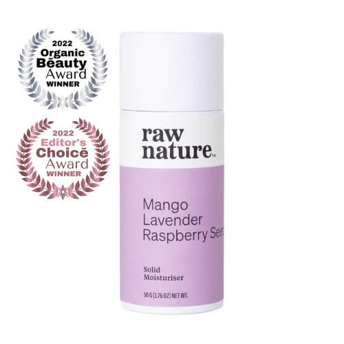 Organiczny lawendowy balsam do ciała w sztyfcie Raw Nature: bez konserwantów, parabenów, sztucznych zapachów, ftalanów i plastiku.