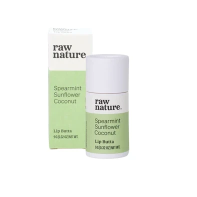 Organiczna miętowa pomadka Raw Nature: bez konserwantów, SLS, parabenów, sztucznych zapachów i aluminium.