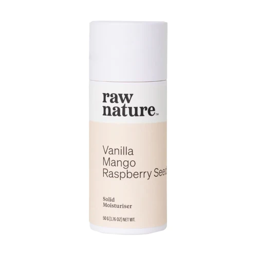 Organiczny waniliowy balsam do ciała w sztyfcie Raw Nature: bez konserwantów, parabenów, sztucznych zapachów, ftalanów i plastiku.