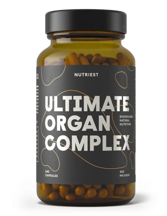 Nutriest 240 kapsułek Organiczny Liofilizowane Organy Wołowe Z Bydła Karmionego Trawą Kompleks, Grass Fed