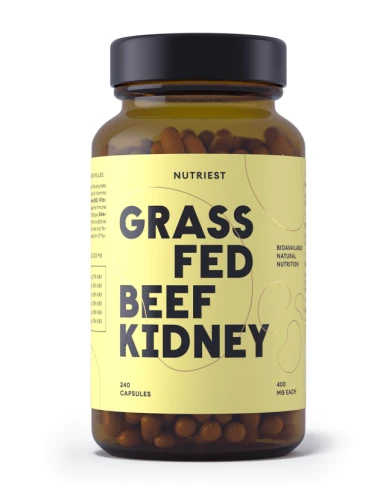 Nutriest 240 kapsułek Organiczne Liofilizowane Nerki Wołowe Z Bydła Karmionego Trawą, Grass Fed Kidney