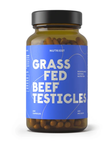 Nutriest  240 kapsułek Organiczna Liofilizowane Jądra  Wołowe Z Bydła Karmionego Trawą, Grass Fed Testicles