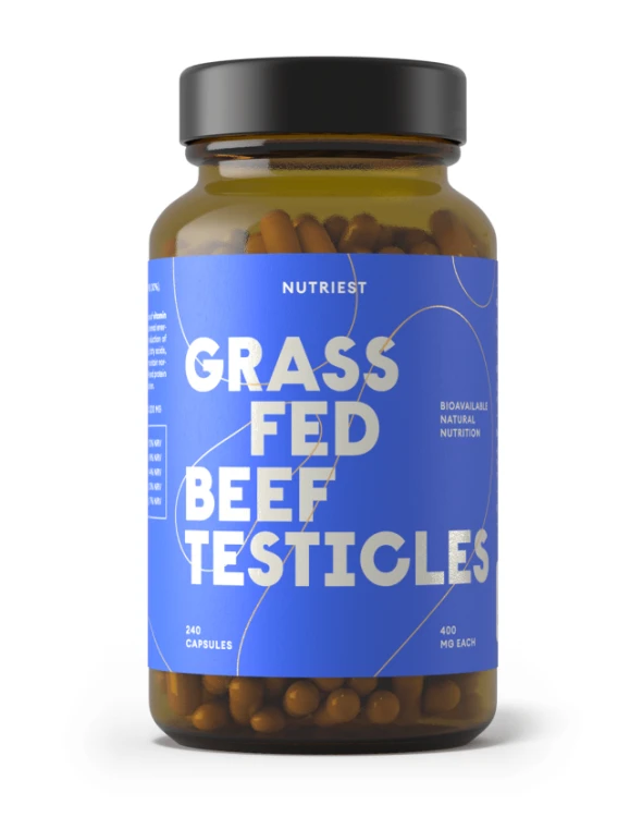 Nutriest  240 kapsułek Organiczna Liofilizowane Jądra  Wołowe Z Bydła Karmionego Trawą, Grass Fed Testicles