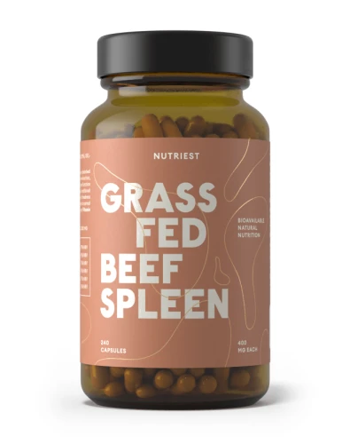 Nutriest 240 kapsułek Organiczna Liofilizowana Śledziona Wołowa Z Bydła Karmionego Trawą , Grass Fed Spleen