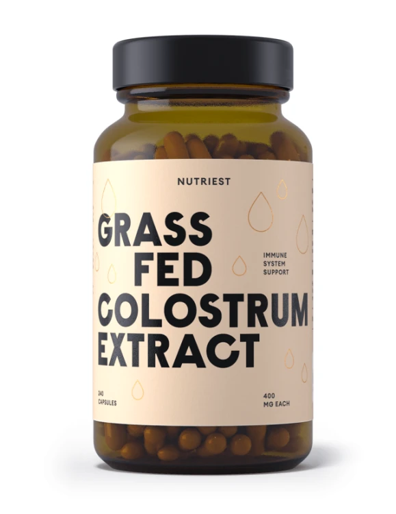 Nutriest 180 kapsułek Colostrum Od Krów Karmionych Trawą, Grass Fed