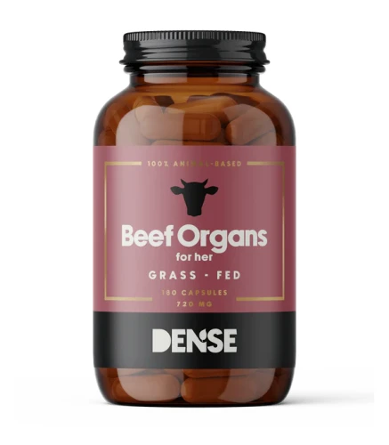 Dense Organy Wołowe Dla Niej Od Bydła Karmionego Trawą 180 kapsułek, Grass Fed Organs For Her