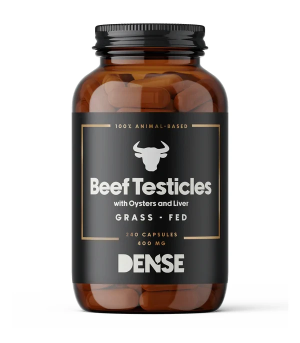 Dense Jądra Wołowe Od Bydła Karmionego Trawą 180 kapsułek, Grass Fed Testicles