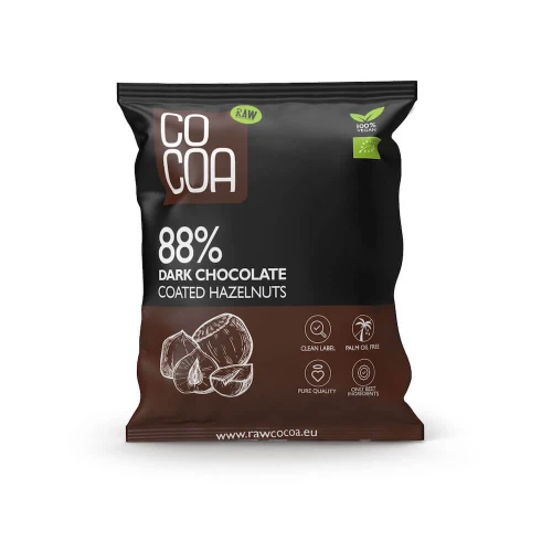 CoCoa  Orzechy Laskowe W Ciemnej Czekoladzie 88% Bio Raw 70g