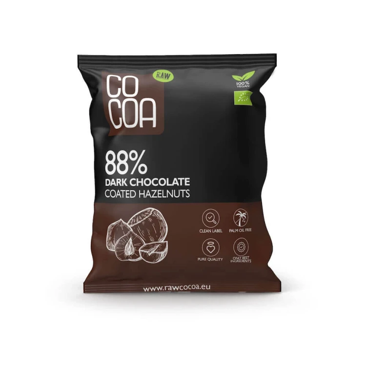 CoCoa  Orzechy Laskowe W Ciemnej Czekoladzie 88% Bio Raw 70g