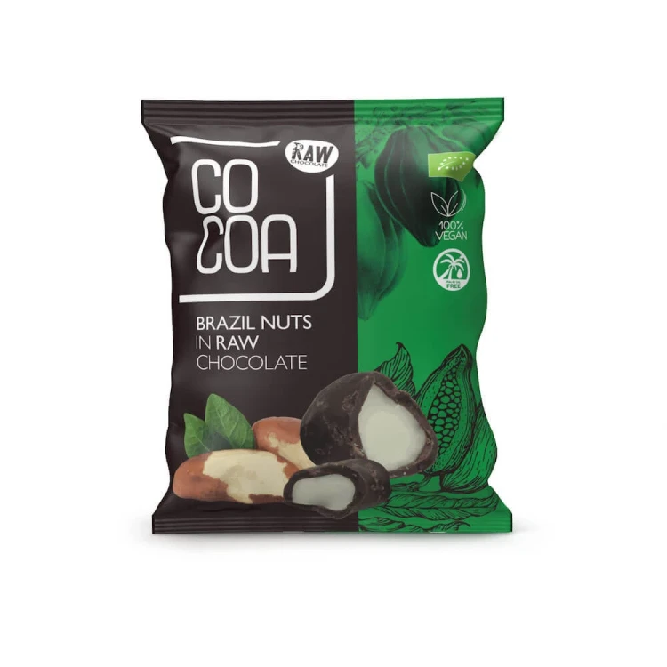 CoCoa Orzechy Brazylijskie W Ciemnej Czekoladzie 70% Bio Raw 70g