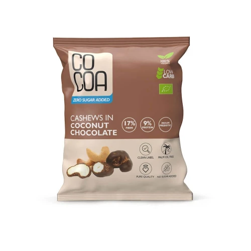 CoCoa Orzechy Nerkowca W Czekoladzie Kokosowej Bez Cukru Bio Raw 70g